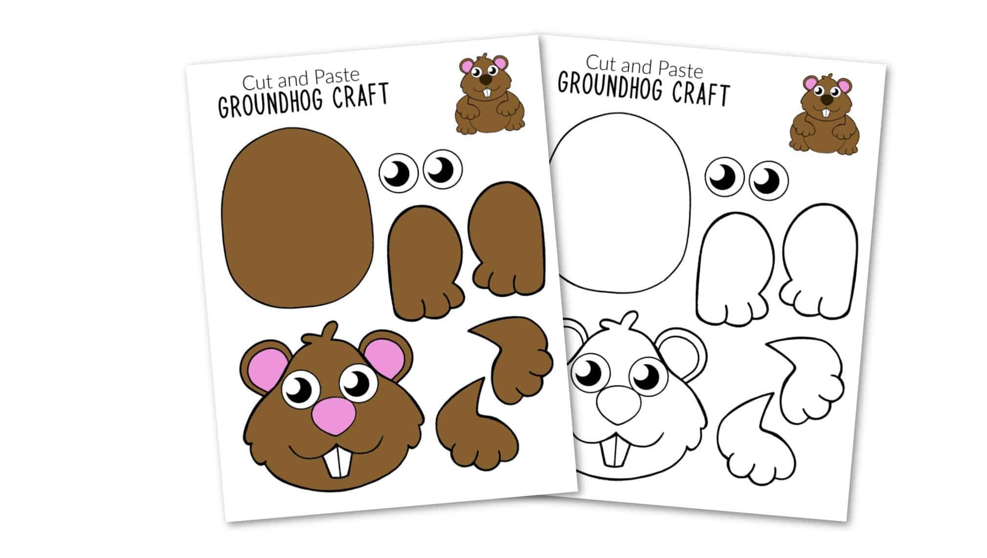 free printable groundhog craft for kids - simple mom project